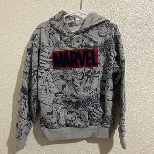 Marvel Gray and Red Graphic Sweater